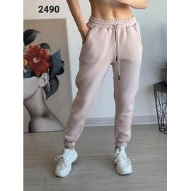 Фотография Штаны спортивные женские тёплые 2490 beige р.46-52 "FSN" недорого оптом от прямого поставщика
