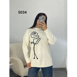 Фотография Свитер женский 5034 white р.46-52 "FSN" недорого оптом от прямого поставщика