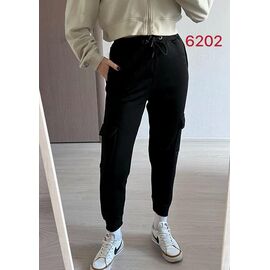 Фотография Штаны спортивные женские тёплые 6202 black р.42-48 "FSN" недорого оптом от прямого поставщика