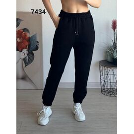 Фотография Штаны спортивные женские тёплые 7434 black р.42-48 "FSN" недорого оптом от прямого поставщика