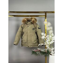 Фотография Курка детская зимняя на мальчика 25011 khaki р.116-134 "Delfinka" недорого оптом от прямого поставщика