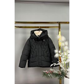 Фотография Курка детская зимняя на девочку 6609 black р.122-146 "Delfinka" недорого оптом от прямого поставщика