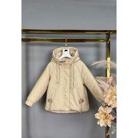 Фотография Куртка детская демисезонная на девочку 861 l.beige р.104-128 "Delfinka" недорого оптом от прямого поставщика