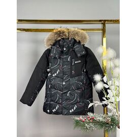 Фотография Курка детская зимняя на мальчика WK609 black-red р.128-152 "Delfinka" недорого оптом от прямого поставщика