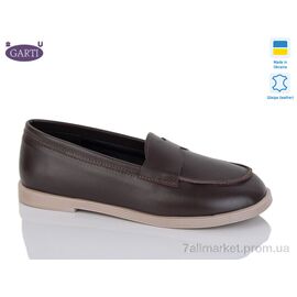Туфлі жіночі стильні Весна/осінь 414 корич шкіра (6 пар р.36-40) "Garti" недорого оптом від прямого постачальника