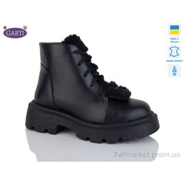 Фотография Ботинки женские стильные зима 6971 чорна шкіра хутро (6 пар р.36-40) "Garti" недорого оптом от прямого поставщика