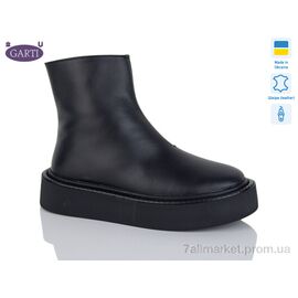 Фотография Ботинки женские стильные зима 6727 чорна шкіра (6 пар р.36-40) "Garti" недорого оптом от прямого поставщика
