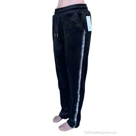 Спортивні штани жіночі Зима Спортивні штани велюр чорний (6 шт. р.сітка48-54) "Алия" недорого оптом від прямого постачальника