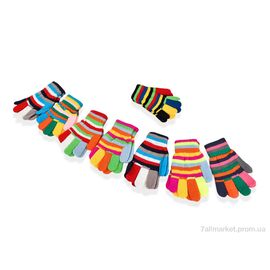 Фотография Перчатки для детей Зима 10 mix (12 шт. р.сетка 3-5) "CAP" недорого оптом от прямого поставщика