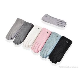 Фотография Перчатки женские Зима 262-3 (тедді-замша) mix (12 шт. р.сетка 6,5-8,5) "CAP" недорого оптом от прямого поставщика