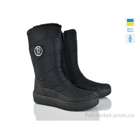 Дутики жіночі утеплені Зима Paolla N274 чорний бежевий (8 пар р.37-42) "Lvovbaza" недорого оптом від прямого постачальника