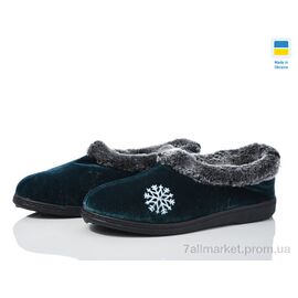 Фотография Тапки женские для дома зима 039 зелений 2025 (8 пар р.36-41) "DeMur" недорого оптом от прямого поставщика
