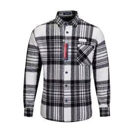 Сорочка чоловіча тепла W2505 white-black р.XL-5XL "Verton" недорого оптом від прямого постачальника