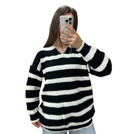 Фотография Свитер женский 24023 black р.48-56 "Elena&Vika" недорого оптом от прямого поставщика