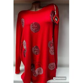 Фотография Свитер женский 24049 red р.56-60 "Elena&Vika" недорого оптом от прямого поставщика