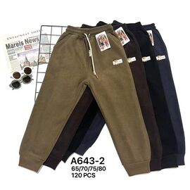 Штани дитячі спортивні зимові на дівчинку 643-2 mix р.65-80 "JEANS KIDS" недорого оптом від прямого постачальника