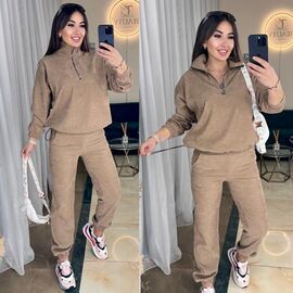 Костюм спортивний жіночий теплий 6030 beige р.42-52 "LINDA" недорого оптом від прямого постачальника