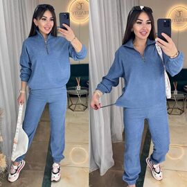 Костюм спортивний жіночий теплий 6030 blue р.42-52 "LINDA" недорого оптом від прямого постачальника