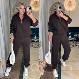 Костюм спортивний жіночий 6032 brown р.42-52 "LINDA" недорого оптом від прямого постачальника