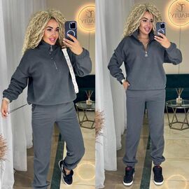 Костюм спортивний жіночий 6032 grey р.42-52 "LINDA" недорого оптом від прямого постачальника