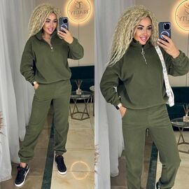 Костюм спортивний жіночий 6032 khaki р.42-52 "LINDA" недорого оптом від прямого постачальника