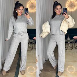 Фотография Костюм женский тёплый 6036 grey р.42-50 "LINDA" недорого оптом от прямого поставщика