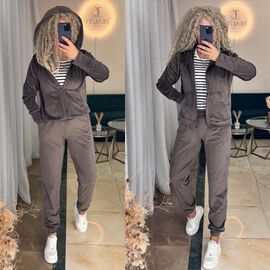 Костюм спортивний жіночий теплий 6047 d.grey р.42-50 "LINDA" недорого оптом від прямого постачальника