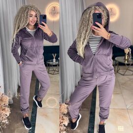 Костюм спортивний жіночий теплий 6047 lilac р.42-50 "LINDA" недорого оптом від прямого постачальника