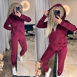 Костюм спортивний жіночий теплий 6047 wine р.42-50 "LINDA" недорого оптом від прямого постачальника