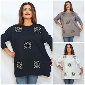 Фотография Свитер женский 1285 mix р.58-62 "ITALIA" недорого оптом от прямого поставщика