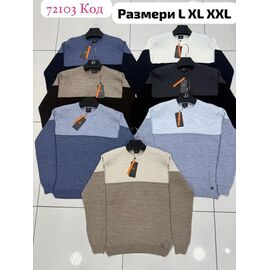 Фотография Свитер мужской 72103 white-black р.L-2XL "Vip Stendo" недорого оптом от прямого поставщика