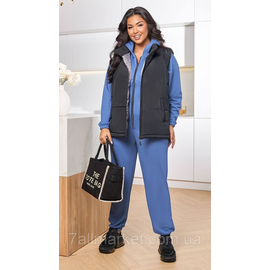 Костюм 2-ка жіночий спортивний рубчик + латавка (46-60) "LADA" недорого від прямого постачальника