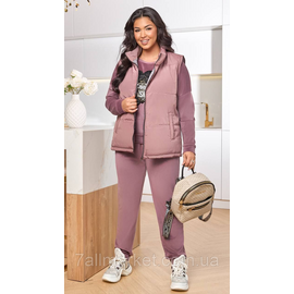 Костюм 3-ка жіночий спортивний велюр + латавка (46-60) "LADA" недорого від прямого постачальника