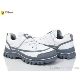 Фотография Кроссовки детские модные Весна/осень LC101 white-grey (6 пар р.32-37) "Clibee" недорого оптом от прямого поставщика