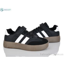 Фотография Кроссовки детские модные Весна/осень LC823 black-white (6 пар р.32-37) "CROSSOPT" недорого оптом от прямого поставщика