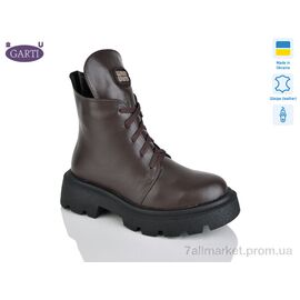Фотография Ботинки женские стильные зима 360 корич шкіра хутро (6 пар р.36-40) "Garti" недорого оптом от прямого поставщика