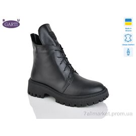 Фотография Ботинки женские стильные зима 348 чорна шкіра хутро (6 пар р.36-40) "Garti" недорого оптом от прямого поставщика