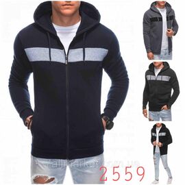 Кофта чоловіча спортивна на блискавці на флісі р-ри 48-56 (мікс кв) "NICOLAS" недорого від прямого постачальника