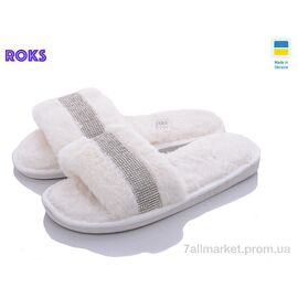 Фотография Тапки женские для дома Весна/осень ED008 белый (12 пар р.36-41) "Roks" недорого оптом от прямого поставщика
