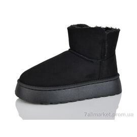 Фотография Угги женские утепленные зима D66 black (8 пар р.36-41) "YiYi" недорого оптом от прямого поставщика