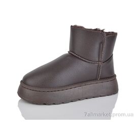 Фотография Угги женские утепленные зима D67 brown (8 пар р.36-41) "YiYi" недорого оптом от прямого поставщика