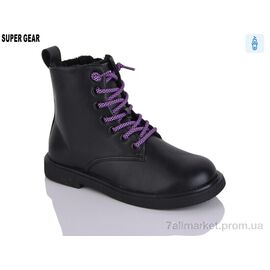 Черевики дитячі зручні Зима SG007-99 black (10 пар р.32-38) "Super Gear" недорого оптом від прямого постачальника