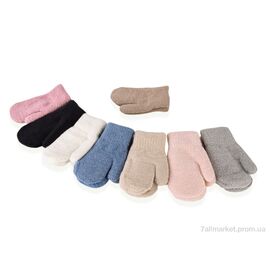 Фотография Варежки детские Зима 5215 (хутро) mix (12 шт. р.сетка One size) "CAP" недорого оптом от прямого поставщика