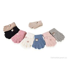 Фотография Варежки детские Зима 5204 (тедді) mix (12 шт. р.сетка 1-3) "CAP" недорого оптом от прямого поставщика
