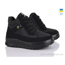 Черевики жіночі стильні Зима 4505 чорний (6 пар р.36-41) "Paolla" недорого оптом від прямого постачальника