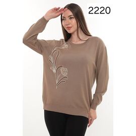 Фотография Свитер женский 2220 brown р.52-54 "Julia" недорого оптом от прямого поставщика