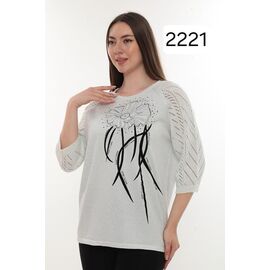 Фотография Свитер женский 2221 white р.52-54 "Julia" недорого оптом от прямого поставщика