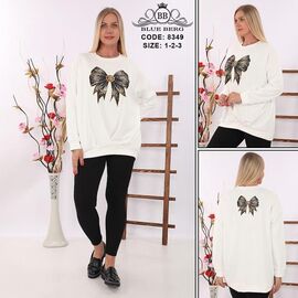 Фотография Свитер женский 8349 white р.54-58 "Julia" недорого оптом от прямого поставщика