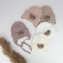 Фотография Шапка детская на девочку CN1142 mix р.34-38 "SELFI" недорого оптом от прямого поставщика