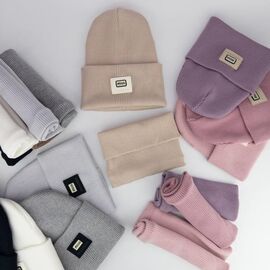 Фотография Комплект детский тёплый унисекс CN1152 mix р.50-54 "SELFI" недорого оптом от прямого поставщика